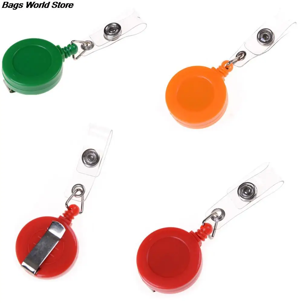 1pcs Multi Colors Mini High Quality Casual Badge Reel Retractable ID Card Holder Clips Key Ring Color Randomly | Багаж и сумки
