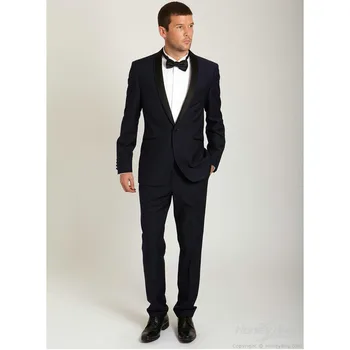

Custom Made Slim Fit Groom Tuxedos Best Man Suit Black Groomsman Men's WeddingProm Suits Men Suits (Jacket+Pants) W314