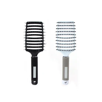

2020 ROUFEI Hot Sale Large Curved Bristle Hair Comb Gap Design Non-slip Handle Hair Brush Women Barber Modelling Tools