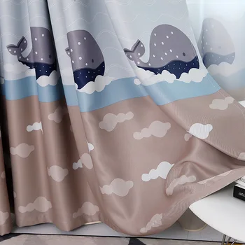 

Modern Simple Curtains for Living Dining Room Bedrooms Printed Cartoon Shading Curtain for Children's Room Blackout Curtains