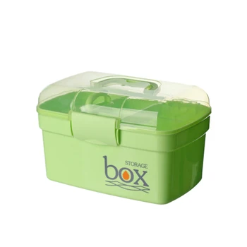 

Multifunction Plastic Makeup Storage Box Organizer Nail Polish Boxes Lipstick Holder Desktop Cosmetic Tools Container(Green#)