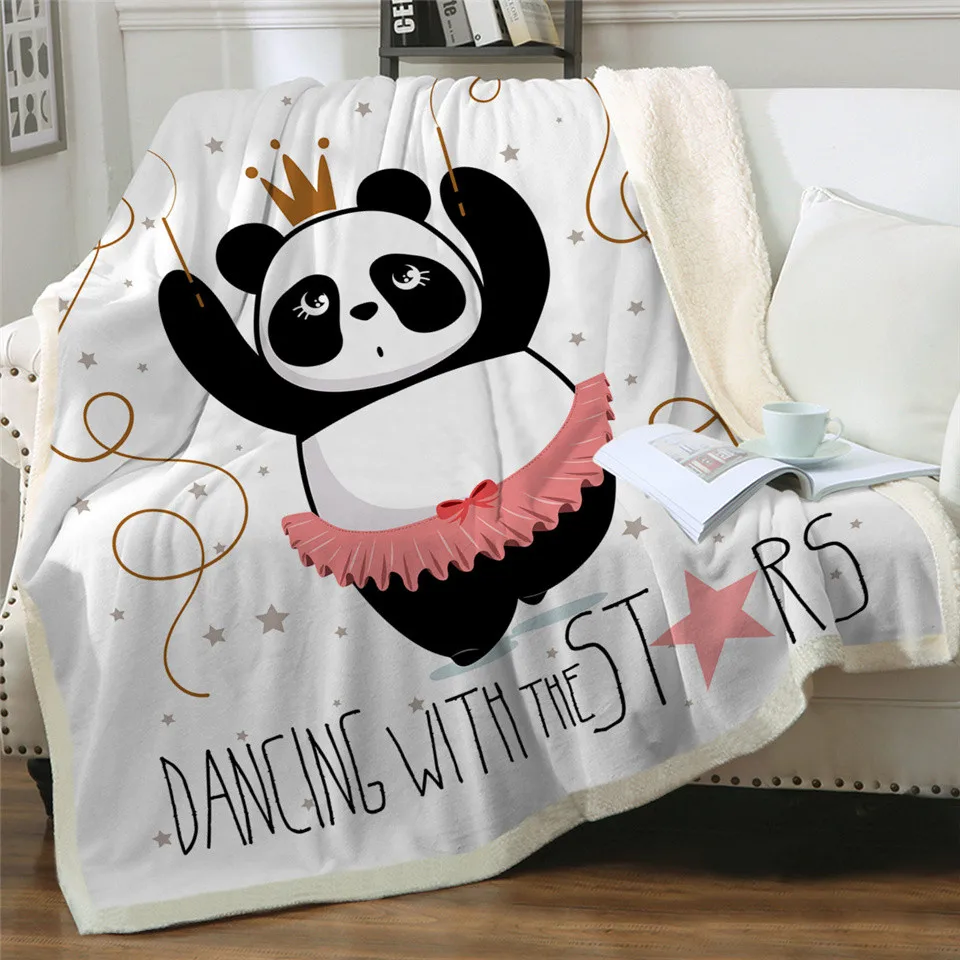 Branco Cobertores De Cama Pandas Bonitos De