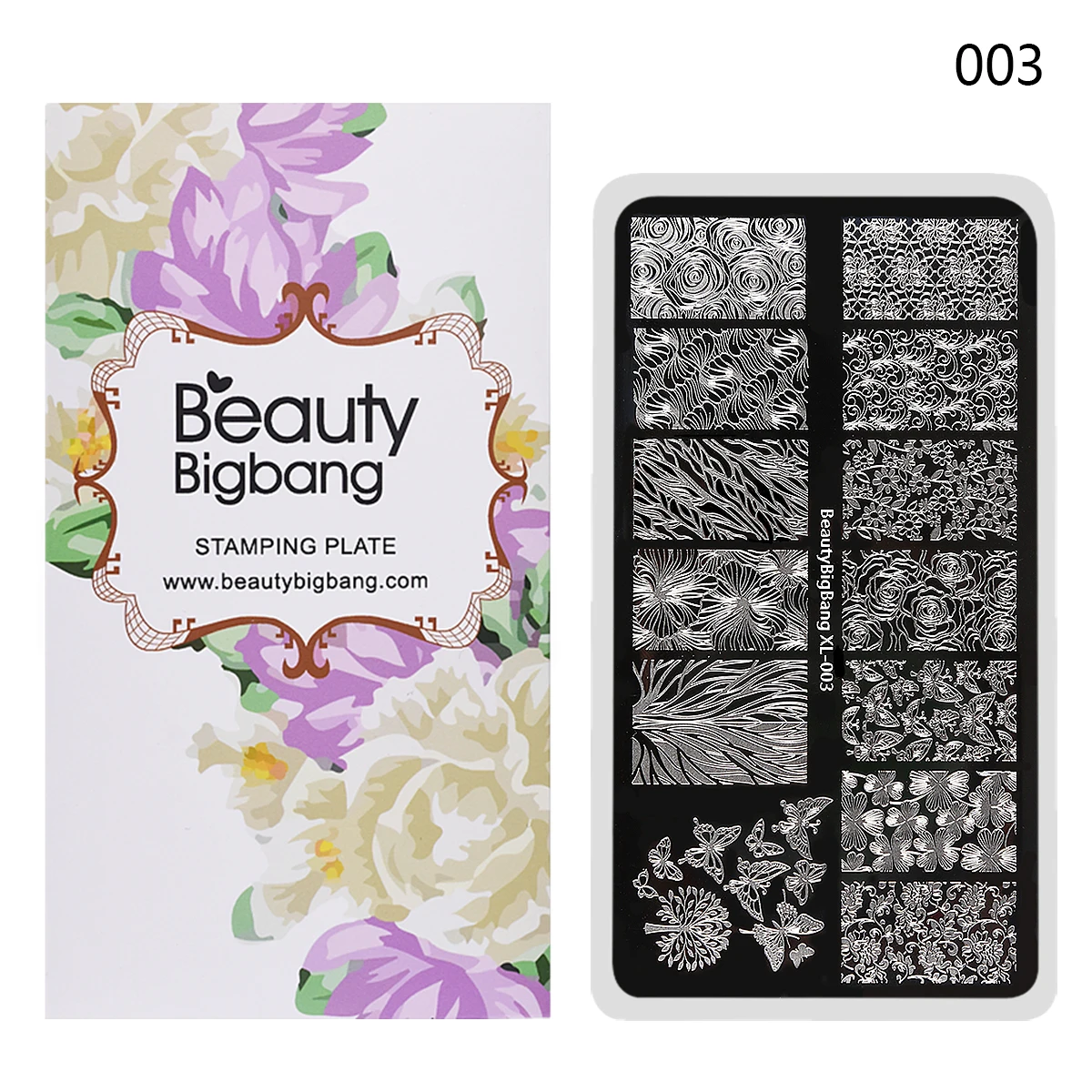 BeautyBigBang 6*12 см штамповочная пластина для дизайна ногтей полосатая линия цветок Геометрическая прямоугольная штамповка для ногтей пластины шаблон форма BBB XL-006 - Цвет: 03