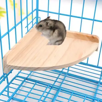 

Hot Sale Durable Wooden Small Animal Springboard Fan Shape Platform Parrot Hamster Play Exercise Funny Pet Toy Supply