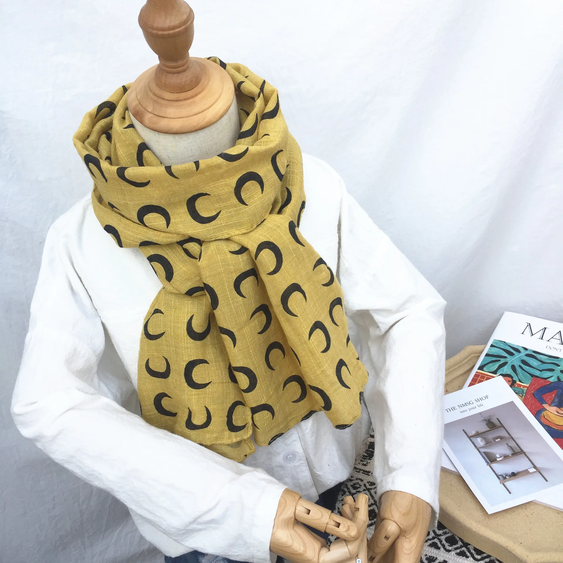 Crescent yellow Детский шарф; модные хлопковые шарфы для маленьких мальчиков и девочек; сезон весна-зима-осень; мягкий шейный платок; нагрудники - Цвет: Crescent yellow