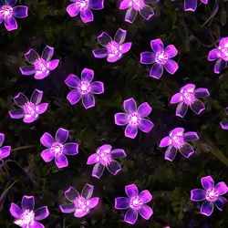 Flower Garland Battery Powered LED String Fairy Lights Crystal Flowers For Indoor Wedding Christmas Decors Purple
