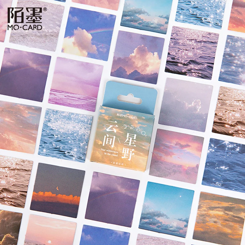 46 Pcs/Box Cloud star series Journal Decorative Stationery plant Stickers set Scrapbooking DIY Diary Album Stick Lable | Канцтовары для