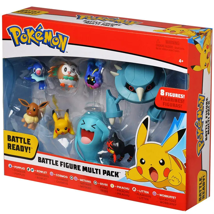 8 шт./компл. фигурки покемона Пикачу попплио ролет Cosmog Metang Eevee Litten wobбуфет пика экшн