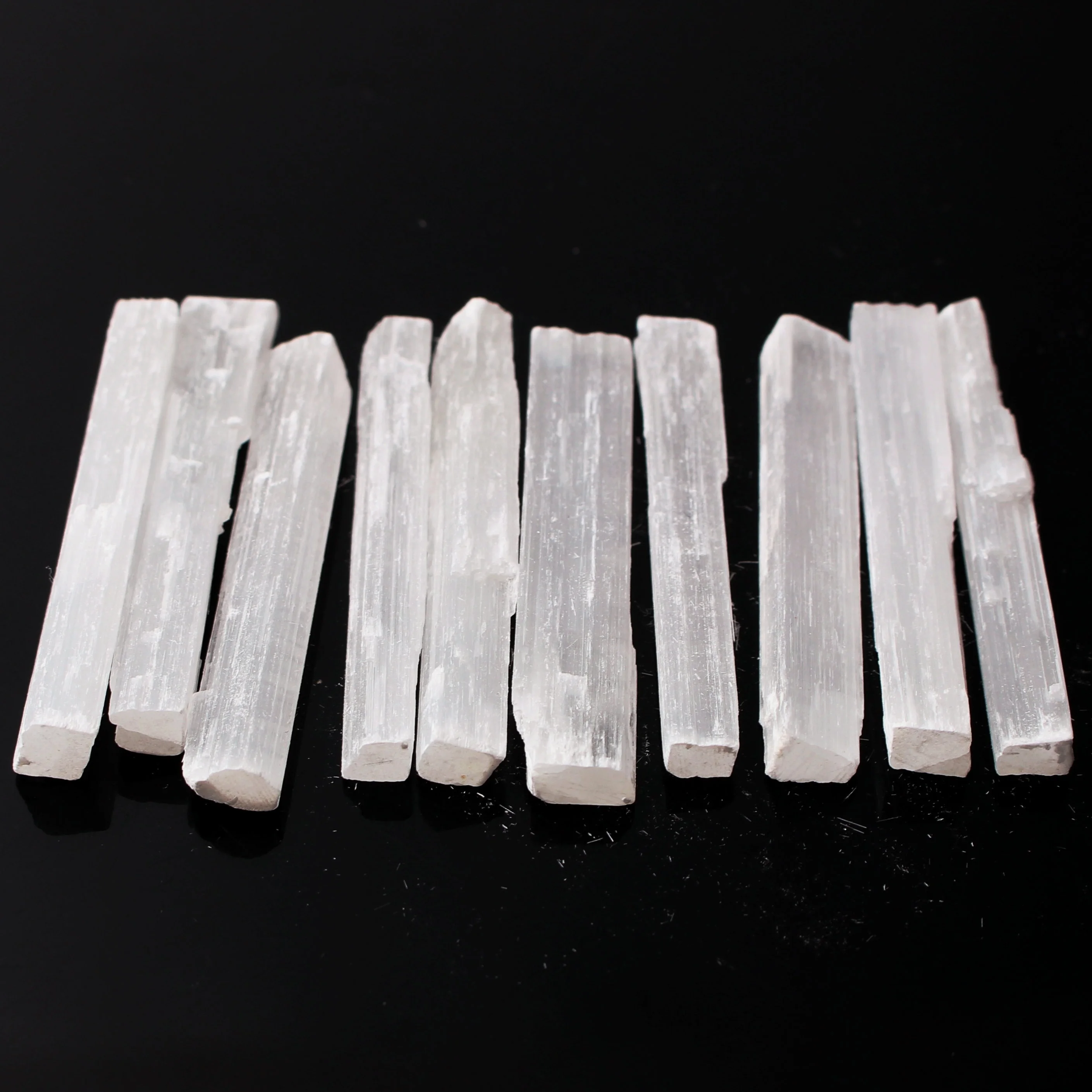 10pcs Natural White Selenite Crystal Stick Chips Gypsum Quartz Rough Minerals Specimen Point Healing Stone