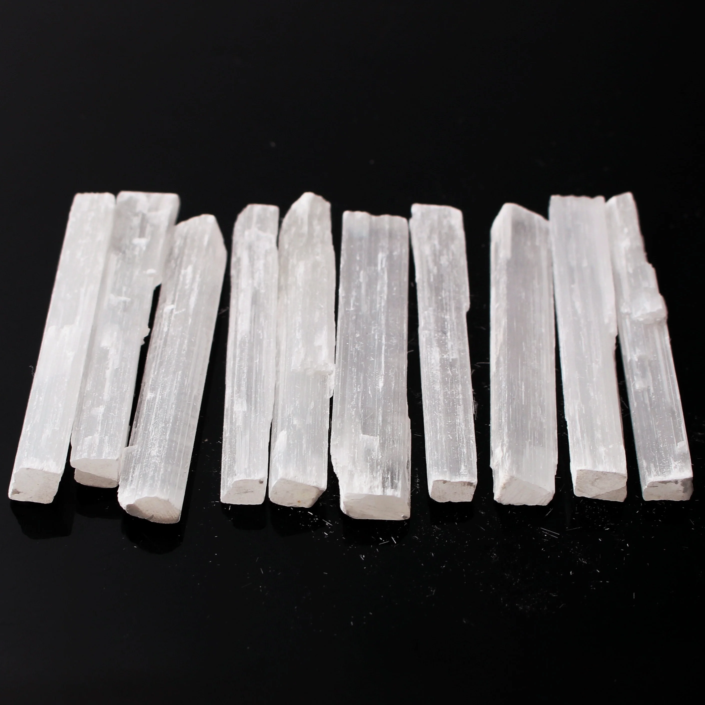 10pcs natural white selenite crystal stick chips gypsum quartz rough minerals specimen point healing stone