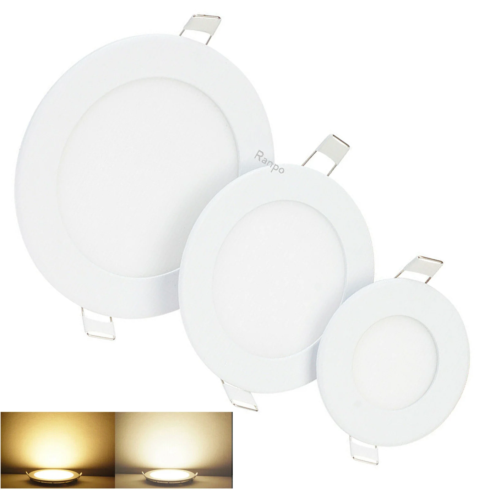 4 X Cold Whit 6,9,12,15W LED Panel Light Recessed Ceiling Downlight Ceiling Fans 