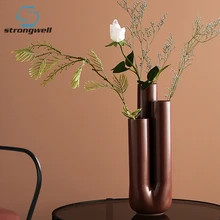 Strongwell Современная Художественная керамическая ваза для цветов в форме водопровода, держатель для сухих цветов, аксессуары для украшения дома, подарки для гостиной