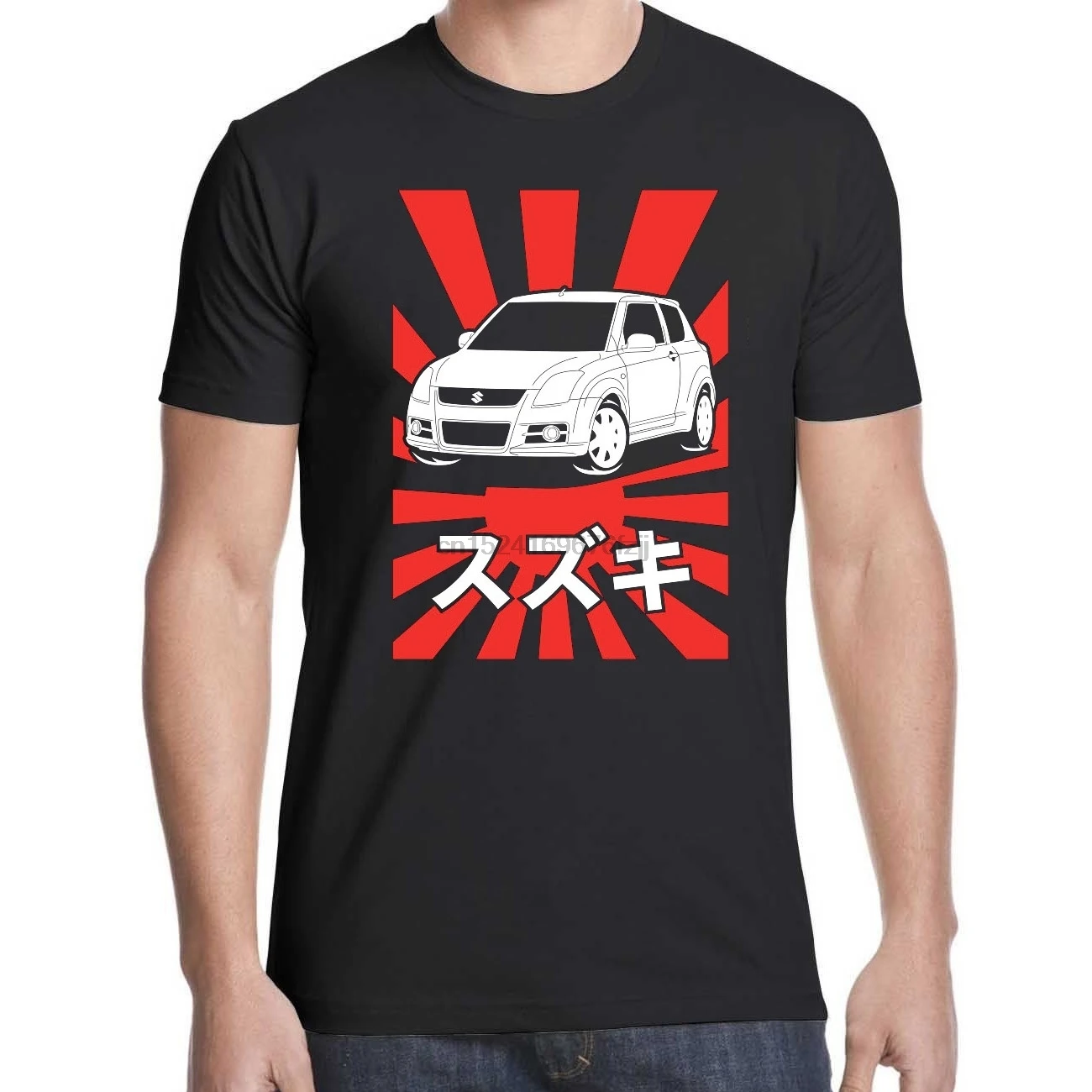 Идеально подходит для Suzuki Swift/Спорт 3-дверный ZC31S Мужская футболка с круглым