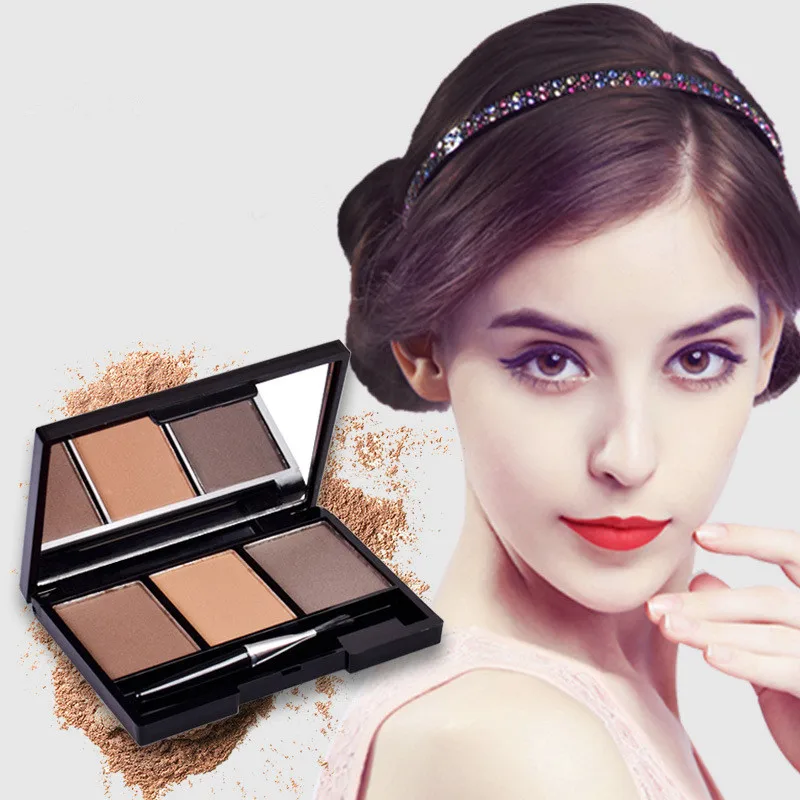 3 Color Eyebrow Powder Palette Eye Brow Enhancer Cosmetic Box With Brush Mirror Waterproof Eye Shadow Brand Professional Makeup 3 Color Eyebrow Powder Palette Eye Brow Enhancer Cosmetic Box With Brush Mirror Waterproof Eye Shadow Brand Professional Makeup