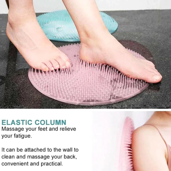 Silicone Bath Massage Cushion Brush Anti-slip for Lazy Wash Feet Clean Dead Skin Bathroom V9-Drop