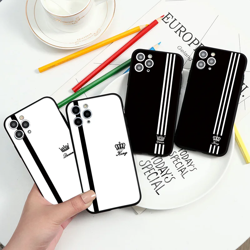 Модный мягкий чехол из ТПУ с мультяшной короной для iPhone 11 Pro XS MAX X 7 8 6 6S Plus 5 задняя