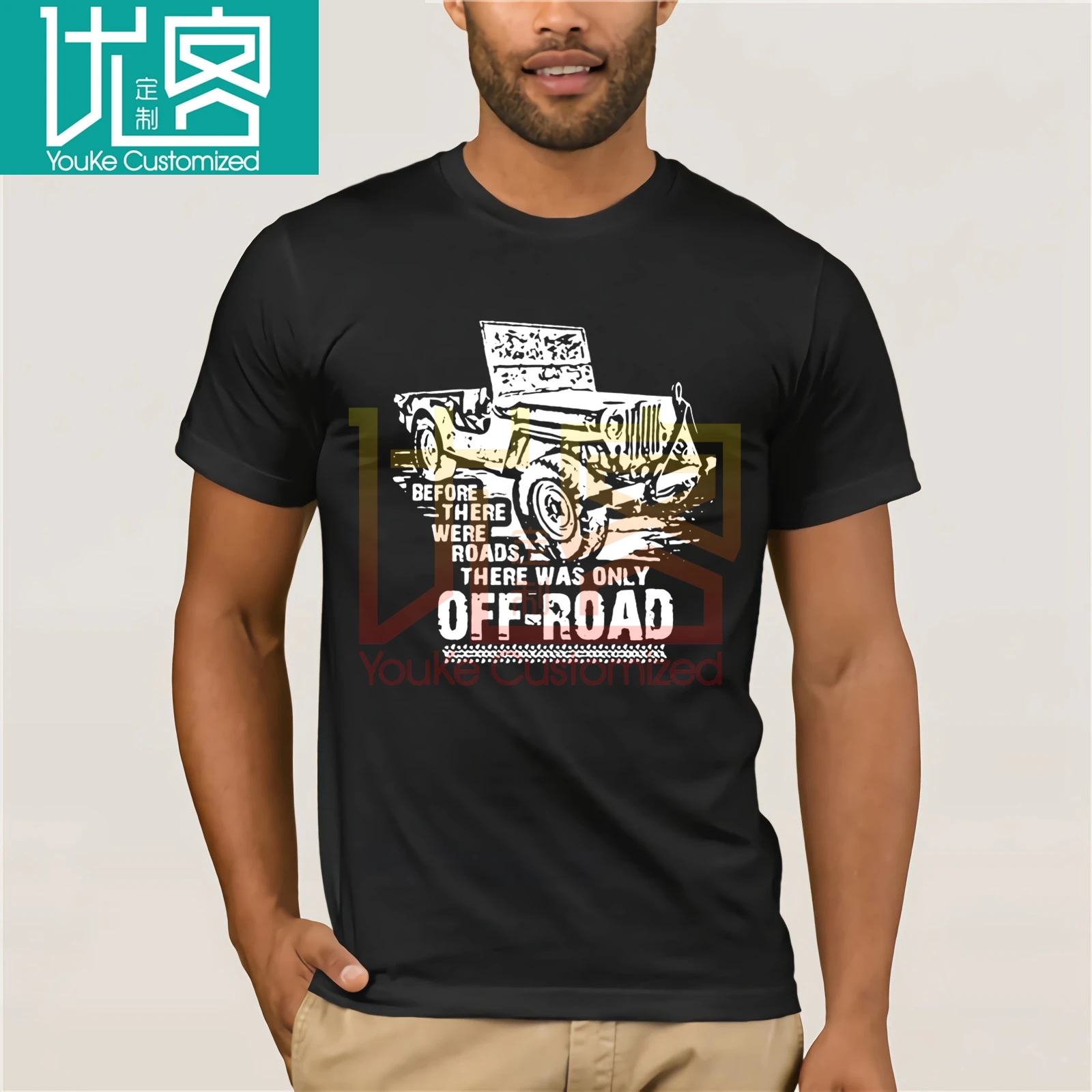Adult Cheap China Clothing Jeeps T Shirt Men Best Car for Off Road T-shirt Creative designer t-shirt Short Sleeve Screw neck Tee | Мужская