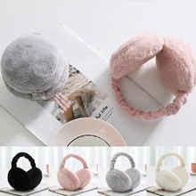 Новые милые складные наушники, теплые наушники, теплые зимние женские хлопковые теплые наушники, рождественские подарки, меховые наушники