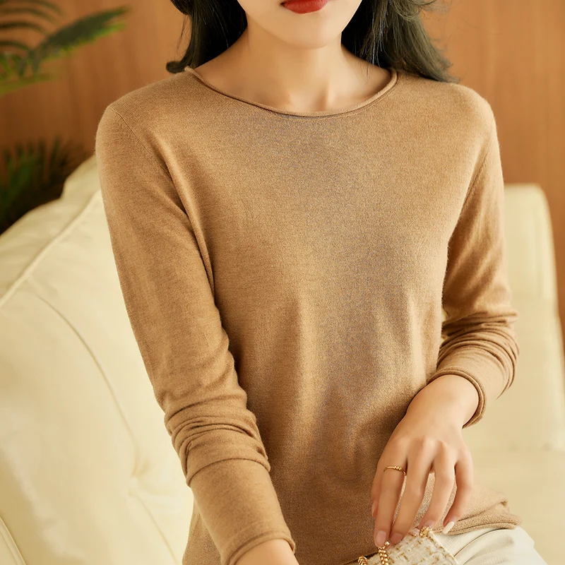 Cashmere Knitted Sweater Women O-Neck Elasticity Long Sleeve Standard Knitwear Autumn Winter Fashion Female Soft S-2XL Jumper | Женская