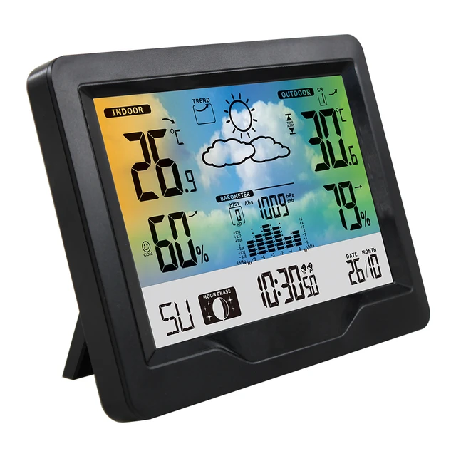Station Météo avec Capteur LCD Prévisions sans fil Thermomètre Hygromètre numérique  Température humidité