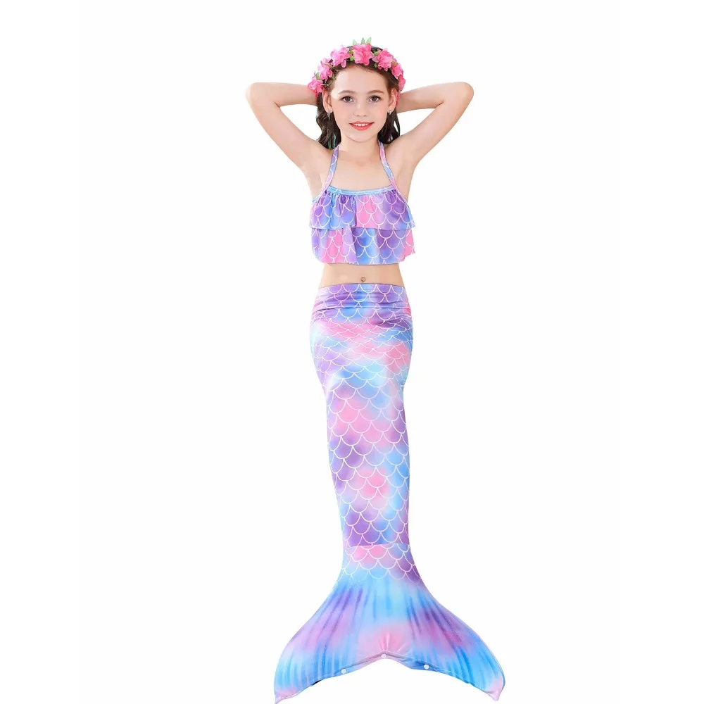 Купальный костюм для девочек; купальный костюм «хвост русалки»; костюм «хвост русалки Ариэль»; детский купальный костюм
