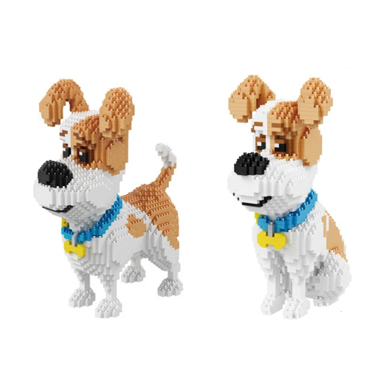 

Lovely cartoon dog image pets Secret Life micro diamond building block max puppy nano bricks toys for children gifts model