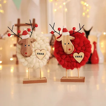 

DIY Wool Felt Creative Wooden Elk New Year Gifts Mall Ornaments Christmas Decoration Handmade Crafts for Kids Xmas 2020 Navidad