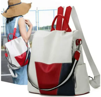 

New Shoulder Bag Women Men Backpack Soft Leather Waterproof Fashion Multi-purpose Travel Bag