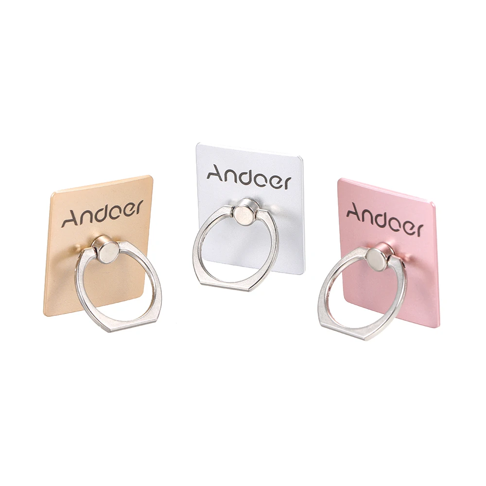 

Andoer Finger Ring Phone Stand Holder Finger R-ing Grip Car Mount 360° Rotation Desk Phone Stand For Phone Case Smartphone