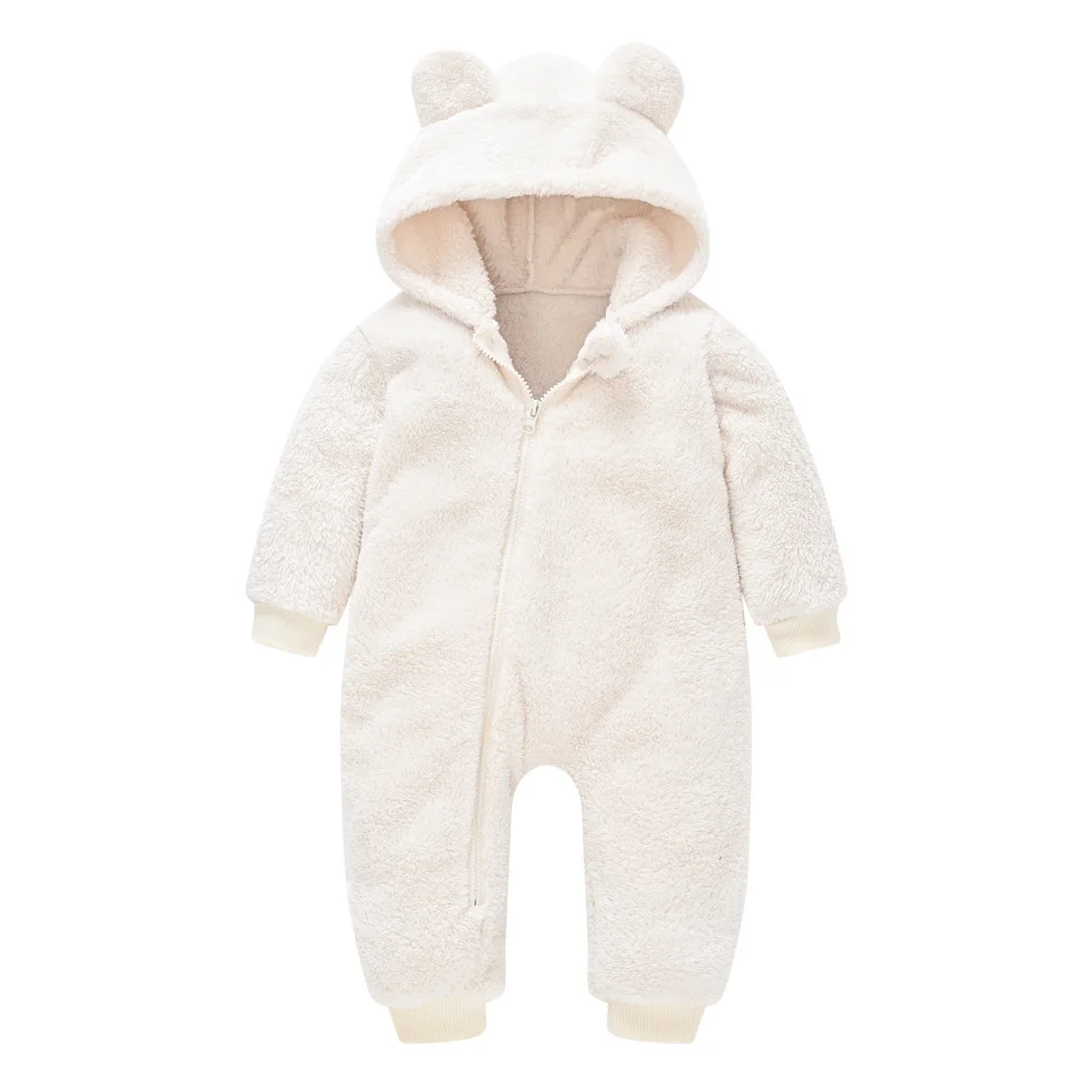 Baby Bodysuits comfotable 2022 Winter Autumn Infant Cartoon Bear Rompers For Baby costume Boys Jumpsuit Overall Girls Romper Cotton hooded Clothes 0-4Y Baby Bodysuits Fur Baby Rompers