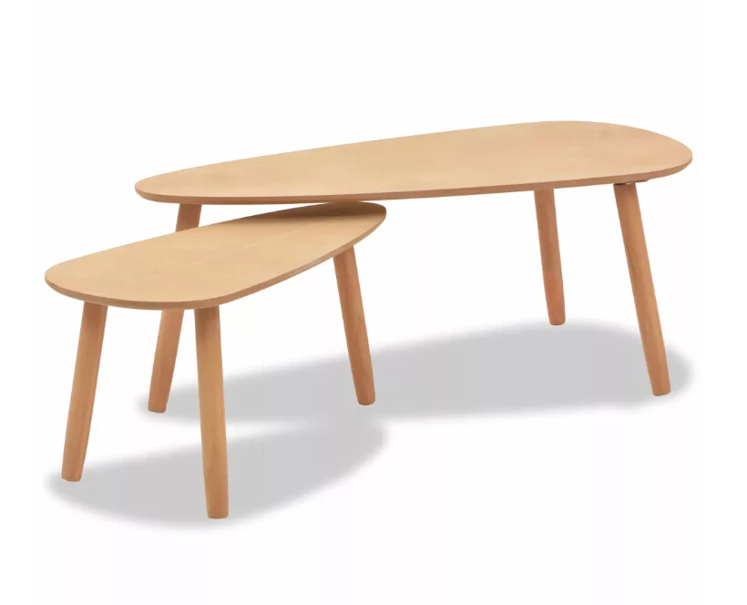 

Creative Coffee Table Set 2 Pieces Irregular VidaXL Side Tables Desk Solid wood Brown Living Room Coach Sofa Coffee Table