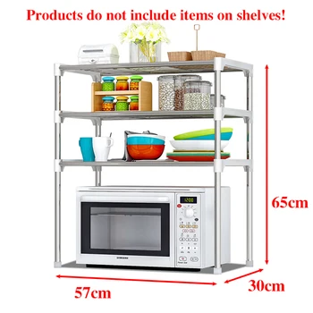 

2-Tier/3-Tier Microwave Shelf Rack Kitchen Shelf Spice Organizer Kitchen Storage Rack Bathroom Organizer Shelf Book Shoes Shelve