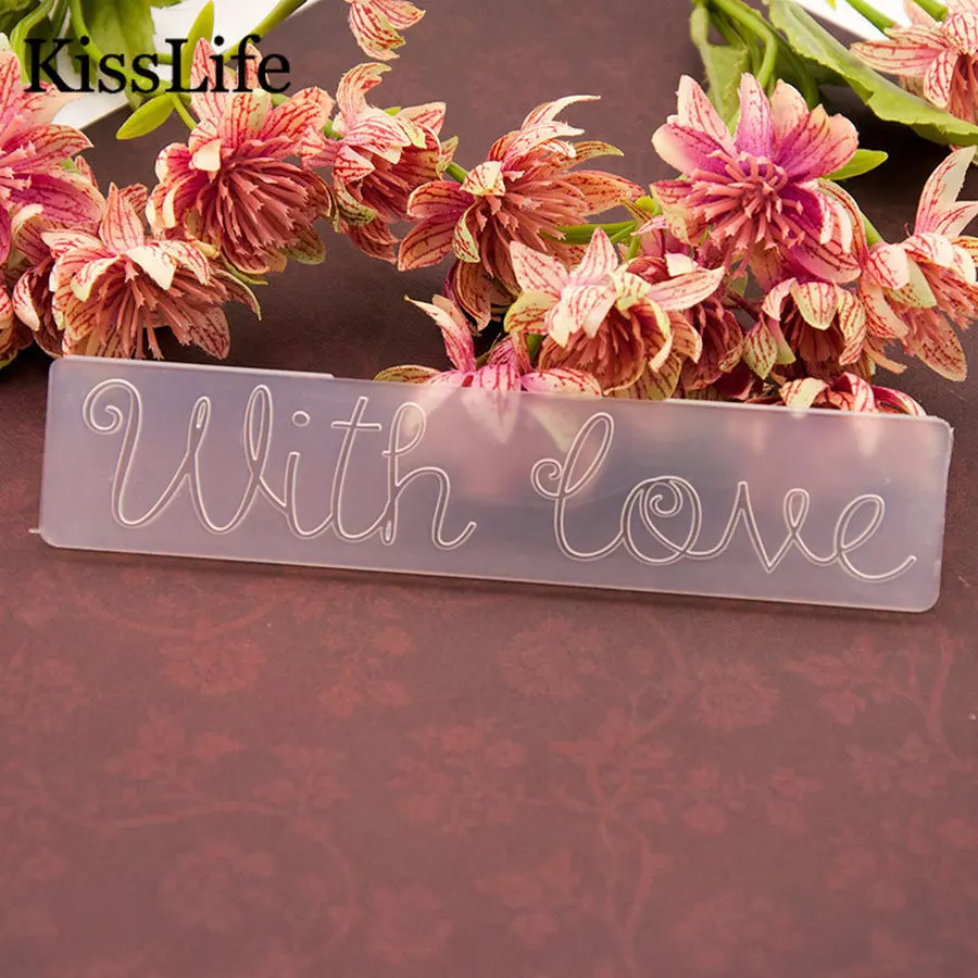 

2019 New Rectangle Frame with Love Letters Plastic Embossing Folders for Scrapbooking Card Making Valentine's Day Deocrs