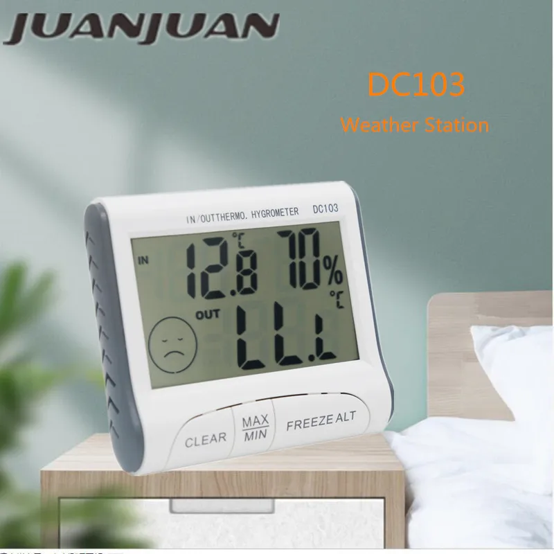 

LCD Display digital Thermometer Hygrometer Humidity tester Temperature meter DC103 for Household Use with probe 20%Off
