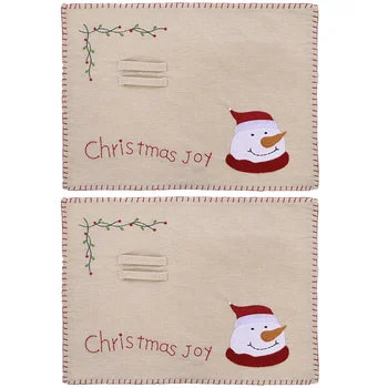 

2Pcs Christmas Placemats Table Mats Non Slip Heat Resistant Cutlery Mat for Home