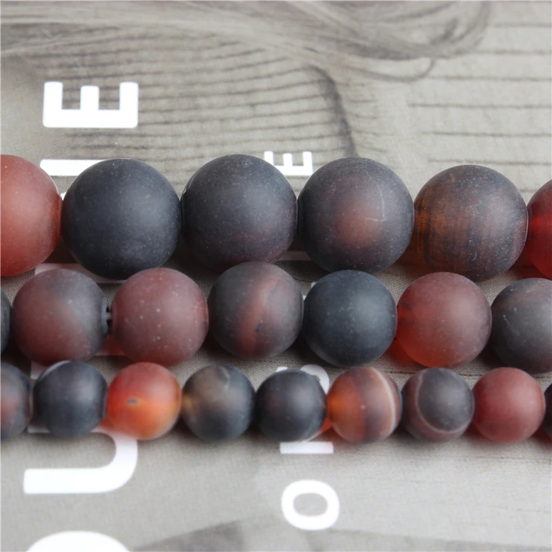 

Lingxiang 4/6/8/10 mm Fashion natural Jewelry dull polish brown banded agates Loose Beads DIY bracelet necklace Accessories
