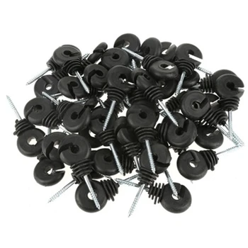 

50Pcs Electric Fence Offset Ring Insulator Fencing Screw in Posts Wire Safe Agricultural Garden Supplies Accessories