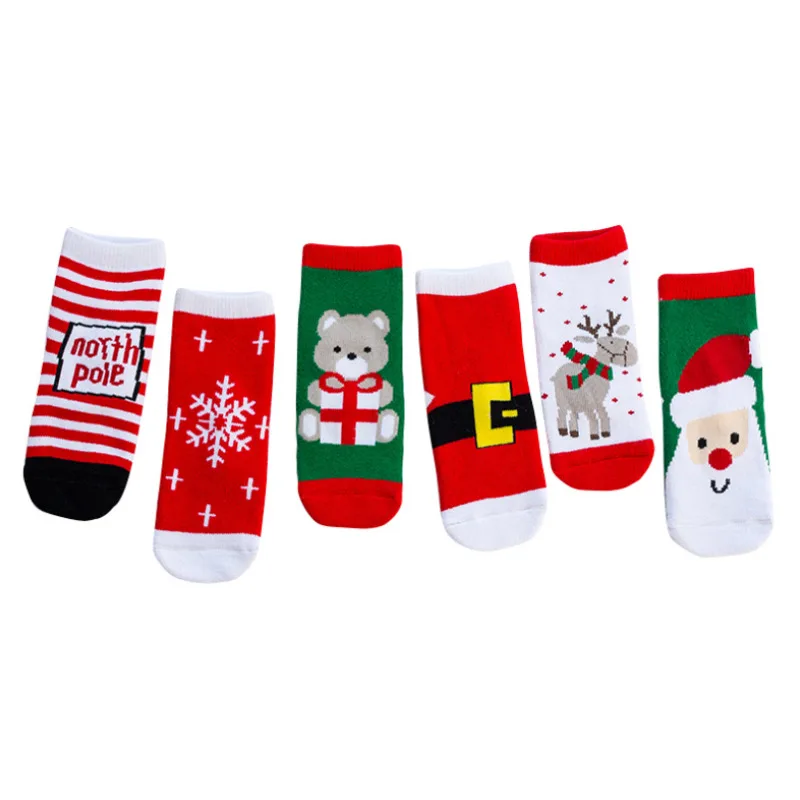 1 Pair Cotton Winter Baby Girls Boys Kids Sock Children Terry Snowflake Elk Santa Claus Christmas Bear Gift Stuff clothes fleece