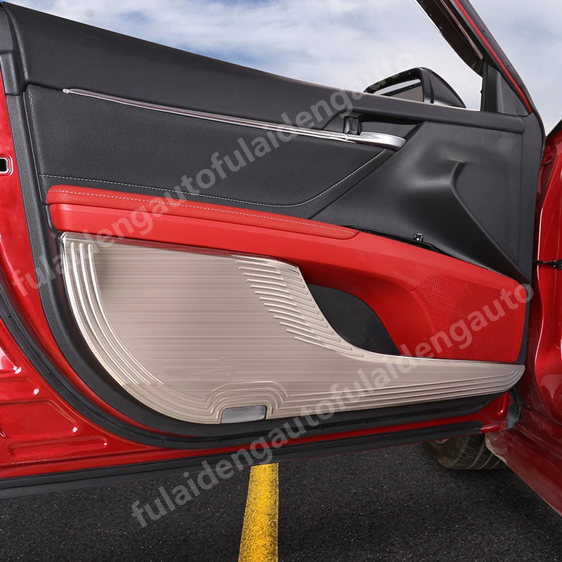 4 шт. для Toyota Camry серебристый и черный титан Внутренняя дверь анти Kick Pad Защитная отделка автомобильные аксессуары