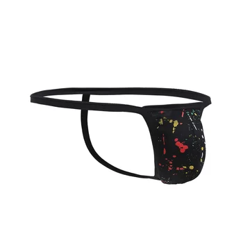 

Mens Underwear Gay G Strings Thong Underwear Cotton Sexy Sissy Male Panties Low Waist Underpants Printed jockstrap