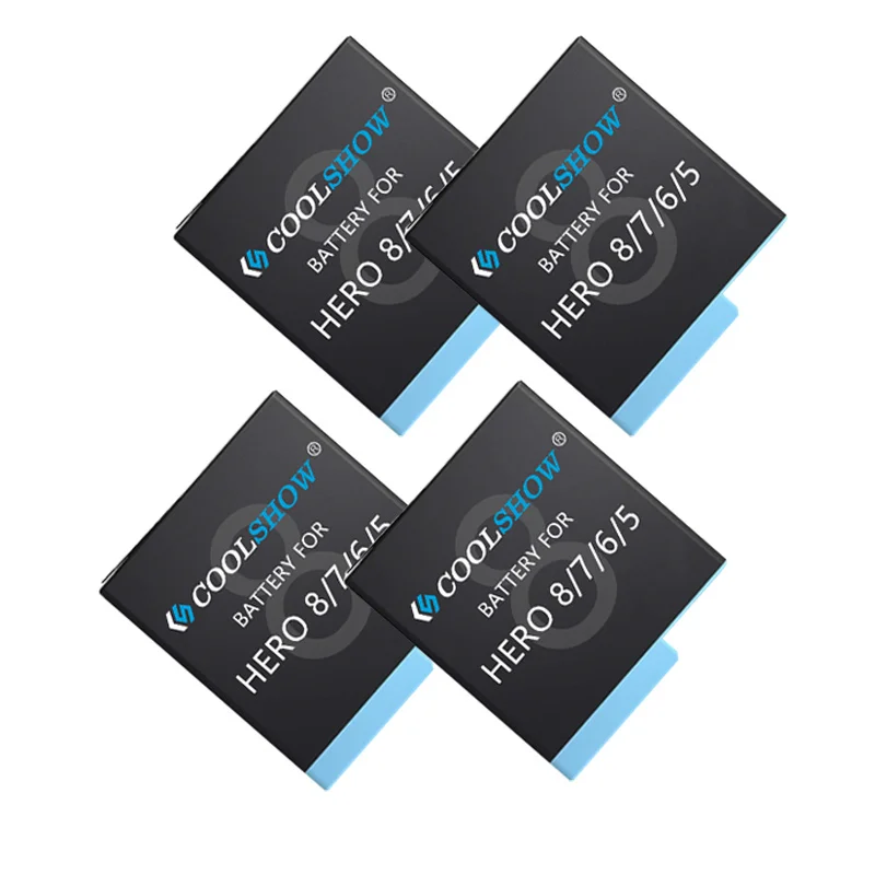 Аккумулятор камеры 1220 мАч для Gopro Hero 8 7 6 5 Черные черные аккумуляторы аксессуары