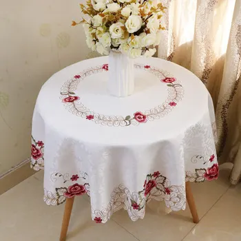 

European embroidery table cover small tablecloth fabric round square lace pastoral table cloth flower simple modern dining table