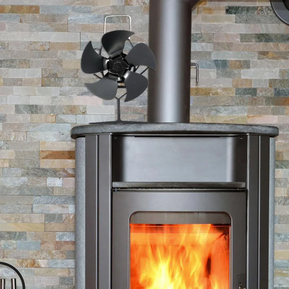 5 Blade Heat Powered Eco Stove Top Fan Wood Log Burner Fireplace Burning Ecofan 