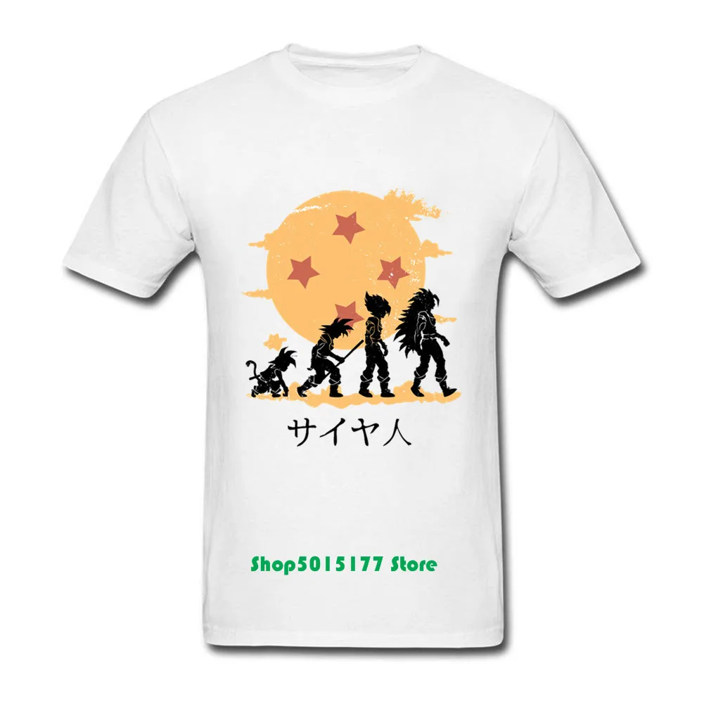 Футболка с японским аниме Мужская футболка Evolution I grow Up ищете Жемчуг дракона Son Goku