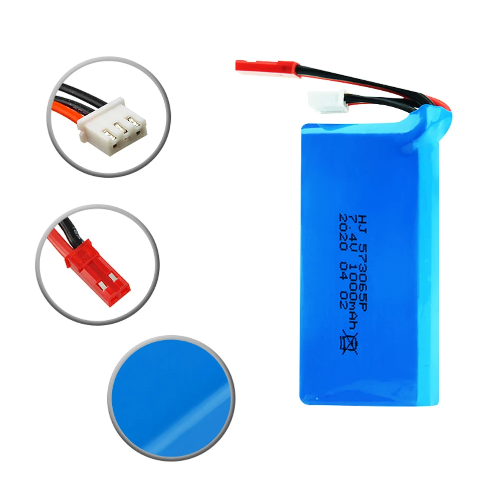 

Аккумулятор Lipo 7,4 В 1000 мА · ч 2S JST/Banana Plug для A20G H68G RC, квадрокоптера, вертолета, запасные части, 1 / 3 шт.