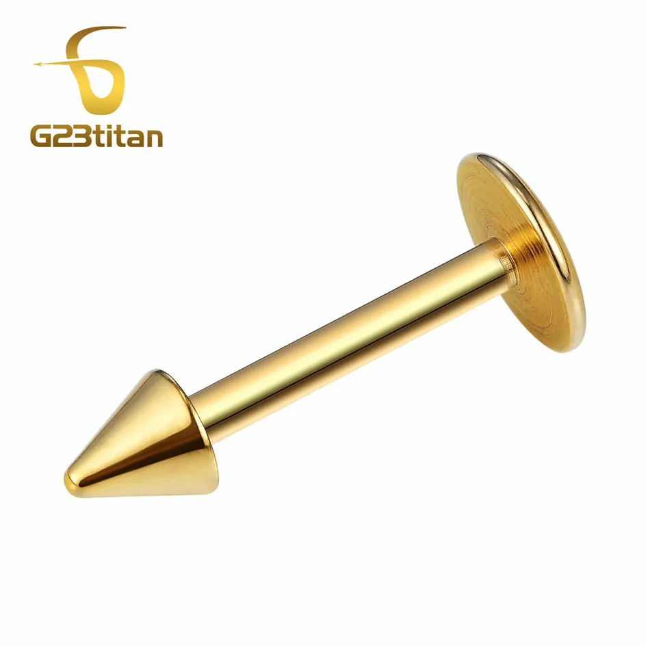 Labret Studs 10 шт. в партии G23 титановые округлые микроштанги Bananabells губная серьга ювелирные украшения для пирсинга кольца оптом - Окраска металла: Labret Studs