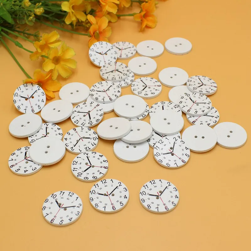 

50 шт./партия, деревянные пуговицы с двумя отверстиями