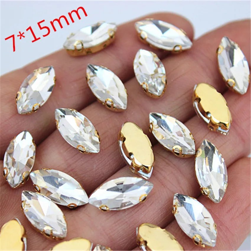 Sew Rhinestone Crystals Gold Claw  Crystal Strass Sewing Clothes - 30pcs  Glass Sew - Aliexpress