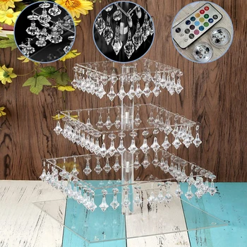 

4 Layers Square Acrylic Cake Bracket Dessert Rack Display Stand Wedding Festival Transparent Color