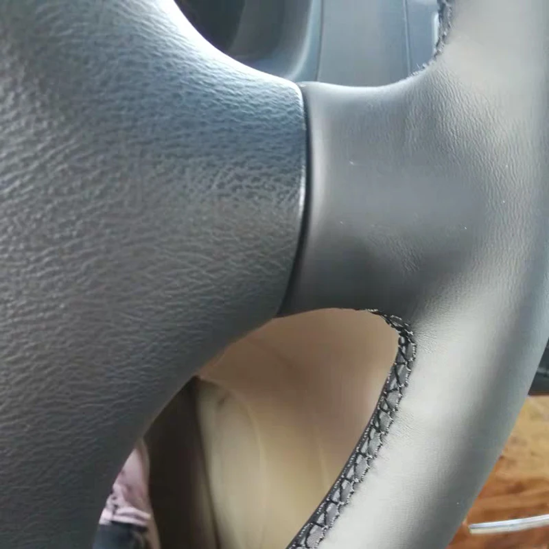 Free Shipping High Quality cowhide Top Layer Leather handmade Sewing Steering wheel covers protect For Honda Honda Accord 7